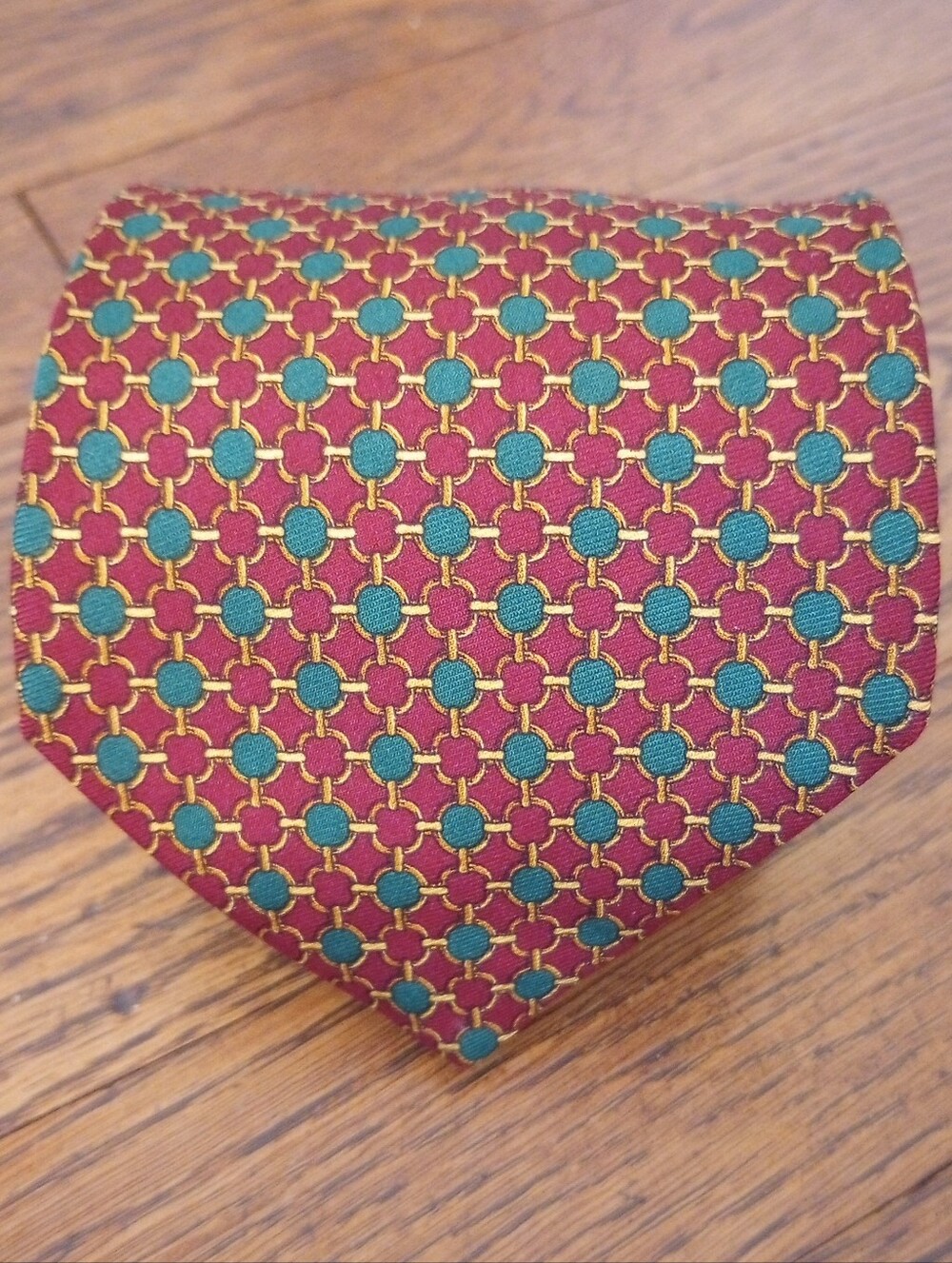 Brooks Brothers Makers Vintage Green Red Gold Necktie Preppy Academia Ivy League